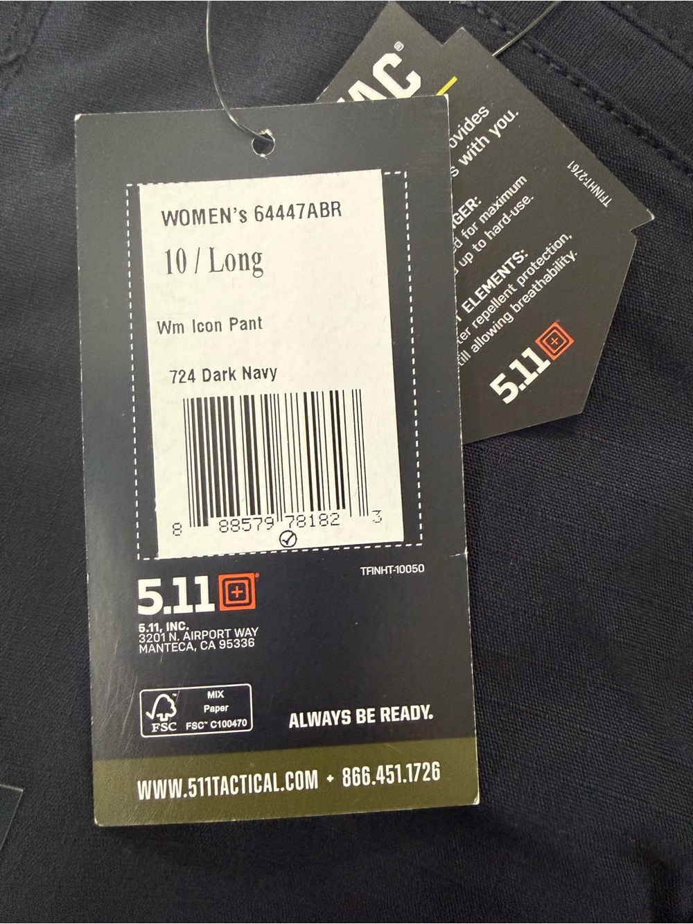 5.11 Tactical Women’s  Navy Cargo Pants- “Icon” - Picture 2 of 3